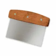Dough Scraper Kitchen Utensil Wooden Handle 115 x 100mm Blade