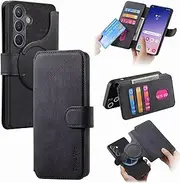[WOWUDI] Wallet Case for Oppo Find X5 Pro with 3 Card Slots,RFID Blocking PU Leather Magnetic Removable Flip Folio RFID Blocking PU Leather Cover Case- Black