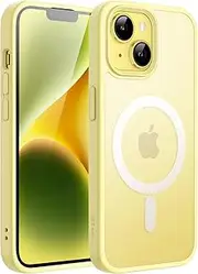 JETech Magnetic Case for iPhone 14 6.1-Inch Compatible with MagSafe, Translucent Matte Back Slim Shockproof Phone Cover (Yellow)