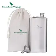 250ml Titanium Hip Flask Ultralight Camping Flask Bottle for Whiskey Vodka Wine