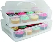 D.Line Daily Bake 24 Cup Stackable Cupcake Carrier, White