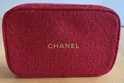Chanel Makeup Bag 2022 Holiday Gift Set RED Tweed Pouch ONLY Limited Edition