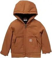 [CARHARTT] Boys' Canvas Insulated Hooded Active Jac, Brown