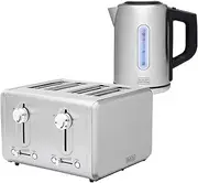 Black & Decker Kettle & 4 Slice Toaster Kitchen Combo Set Stainless Steel Kit