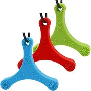 Australian Local Manufacturer Panny & Mody Sensory Chew Necklaces(3 Pack), Silicone Spinner Shaped Pendant Chewable Jewellery, Autism ADHD Teething Necklace for Kids, Boys or Girls Sensory Motor Aids