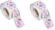 Angoily 1 Roll Happy Mother's Day Sealing Stickers Floral Round Labels for Envelopes and Packing Self Adhesive Create Warm Atmosphere with Farmhouse Style Decor
