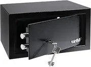 49217-02 Safe Safe with Key, Furniture Safe, 31 x 17 x 25 cm, Black