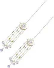 ULTECHNOVO 2pcs Crystal Suncatcher for Window Sun Catcher Prisms Ab Color Enhance Indoor Decor Garden with Healing Stones Create Vibrant Rainbows and
