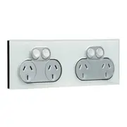 Clipsal Saturn Series Quad Powerpoint 10Amp Horizontal Switch Socket Outlet Ocean Mist - 4025H2-OM