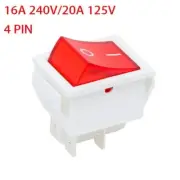 4 Pin 2-Pole 15A/250V 16A/240V 20A/125V RED LED Rocker Switch DPST ON/OFF Toggle
