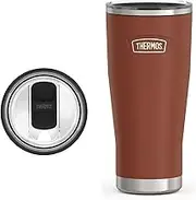 THERMOS ICON Series Stainless Steel Cold Tumbler with Slide Lock, 24 Ounce, Saddle