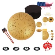 Complete 12-Inch Steel Tongue Drum Kit with Music Book & Mallets for Beginners