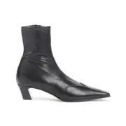 [Khaite] Khaite-Black Lamb Leather Nevada 40 Ankle Stretch Boot-Donna 36 IT