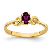 14k Yellow Gold 5x3mm Oval Rhodolite Garnet ring