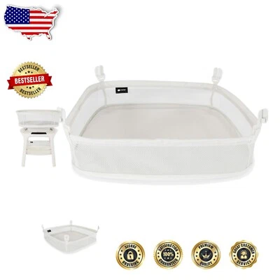 Compact White Storage Basket for mamaRoo Bassinet - Keeps Baby Essentials Nearby