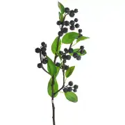 Artificial Blueberry Branch Stem, 19-inch
