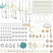 WEBEEDY 10 Sets 370 Pcs Mermaid Crystal Suncatcher Kit for Adults Beginners Hanging Prism Suncatchers for Hanging Ornament Complete Sun Catcher Kits for Garden Home Window Decor Car Accessories Gift