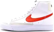 [Nike] Blazer Mid '77 (GS), Sneakers Boy, Basketball Shoes Boy., White Coconut Milk White Picante Red, 36 EU