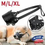Anti Barking Mask Pet Leather Chewing Bit Stop Muzzle Mouth Cover Adjustable Dog