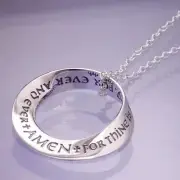 STERLING SILVER Mobius Prayer Necklace - Lord's Prayer Doxology - FREE Shipping