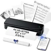 Portable Printer, Bluetooth Thermal Printer Support A4 Thermal Paper, Compatible