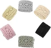 6pcs Lace Ribbon Trim for DIY Hair Bows Embroidered Fabric Craft Versatile Sewing Lace for Present Wrapping Wedding Decor and Home Decoration Projects