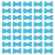50 Pcs Mini Ribbon Bow 0.8" Mini Fabric Ribbon Flower Bows, Sky Blue