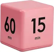 Feilifan Cube Timer - Kids ADHD Productivity Workout Flip Timer for StudyTime Management, 15, 20, 30, 60 Minutes, Pink