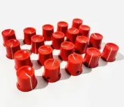 20 X Red “Rolo” Knobs for Langevin Altec Quad Eight Electrodyne Sphere Consoles