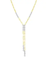 Jewels by Viomo 14K Two-Tone 1.52 ct. tw. Diamond Paperclip Necklace