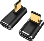 AuviPal USB C Right Angle Adapter (2 Pack), 90 Degree USB C Male to USB C Female Extender Connector for Steam Deck, Switch, MacBook Pro/Air, Tablet, Phone and More Type C Devices
