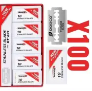Dorco ST301 Double Edge Razor Blades Stainless Blades - 100 BLADES NEW