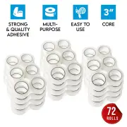 Big Packing Tape 50mm x 50M 50 Micron 3" Core Quality Sealing Adhesive Clear Packaging Tape 72 Rolls