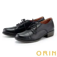在飛比找momo購物網優惠-【ORIN】牛皮綁帶低跟牛津鞋(黑色)