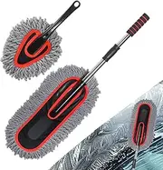 Car Brush - Dust Remover Brush | Car Brushes Duster Cleaning Tool | 2X Extendable No Scratch Soft Auto Accessories For Exterior Maintenance Household Dusting Detailing Automotive Interior