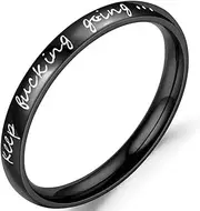 [Jude Jewelers] Stainless Steel Stackable Keep Going Inspirational Graduation Ring
