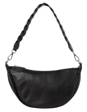 [Mocha] Catalina Leather Crossbody Bag in Black