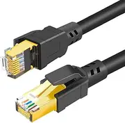 RIIPOO Cat 8 Ethernet Cable Ultra-Fast 40Gbps 2000MHz, 5Ft High-Speed Braided Network Cord, RJ45 Shielded for Indoor & Outdoor, Heavy-Duty LAN Wire Compatible with Gaming PC, PS5, Xbox, Modem, Router
