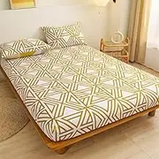 Gray Heart White Bed Fitted Sheets Mattress Cover with Elastic Microfiber 120 * 200 * 30 180 * 200 * 30cm(No Pillowcase),20,180x200x30cm