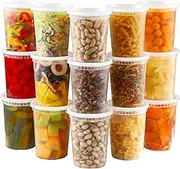 AOZITA 20 Pack 32oz Plastic Containers with Airtight Lids, Food Storage Containers
