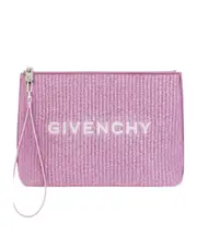 Givenchy Logo Embroidered Zipped Travel Pouch One size orchid