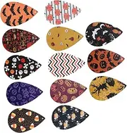 [JEWEDECO] 13pcs Halloween Themed Earring Accessory Creative Eardrop Props Stylish Double-sided Earring for Women Girls for Festive Celebrations