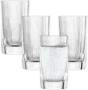 Schott Zwiesel Allround Fave Tumblers (Set of 4), Modern Drinking Glasses with Relief Grooves and Cut Outs, Crystal Glasses, Dishwasher Safe (Item No. 124304)