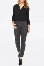 NYDJ 8 Ami High Waist Diamondback Snake Print Ankle Skinny Jeans Lift Tuck