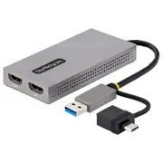 Startech 107B-USB-HDMI USB to Dual HDMI Adapter 4K30Hz + 1080p