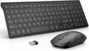 JOYACCESS Rechargeable 2.4G Wireless Keyboard and Mouse Combo, Black, New