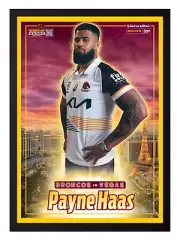 Framed 2024 Brisbane Broncos NRL Las Vegas Poster - Payne Haas - 84cm x 59cm