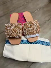 Size 8 Tory Burch Women's Crystal Slide Sandals Designer Sandals New With Box
