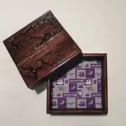 Wooden Trinket Box With K State Fabric Bottom Lichtenberg Fractal Burned.