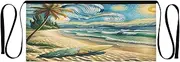 [Joitme] Starry Night Beach Blue Women Aprons, Bar Aprons for Men, Tool Apron for Women, Starry Night Beach Blue